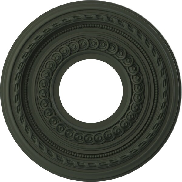 Ekena Millwork Cole PVC Medallion (Canopies up to 4 1/4"), 10"OD x 3 1/2"ID x 3/4"P, Satin Hunt Club Green CMP10COGHC - main